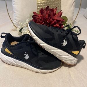 U.S. Polo Assn. Black and Gold Women's Athletic Sneakers